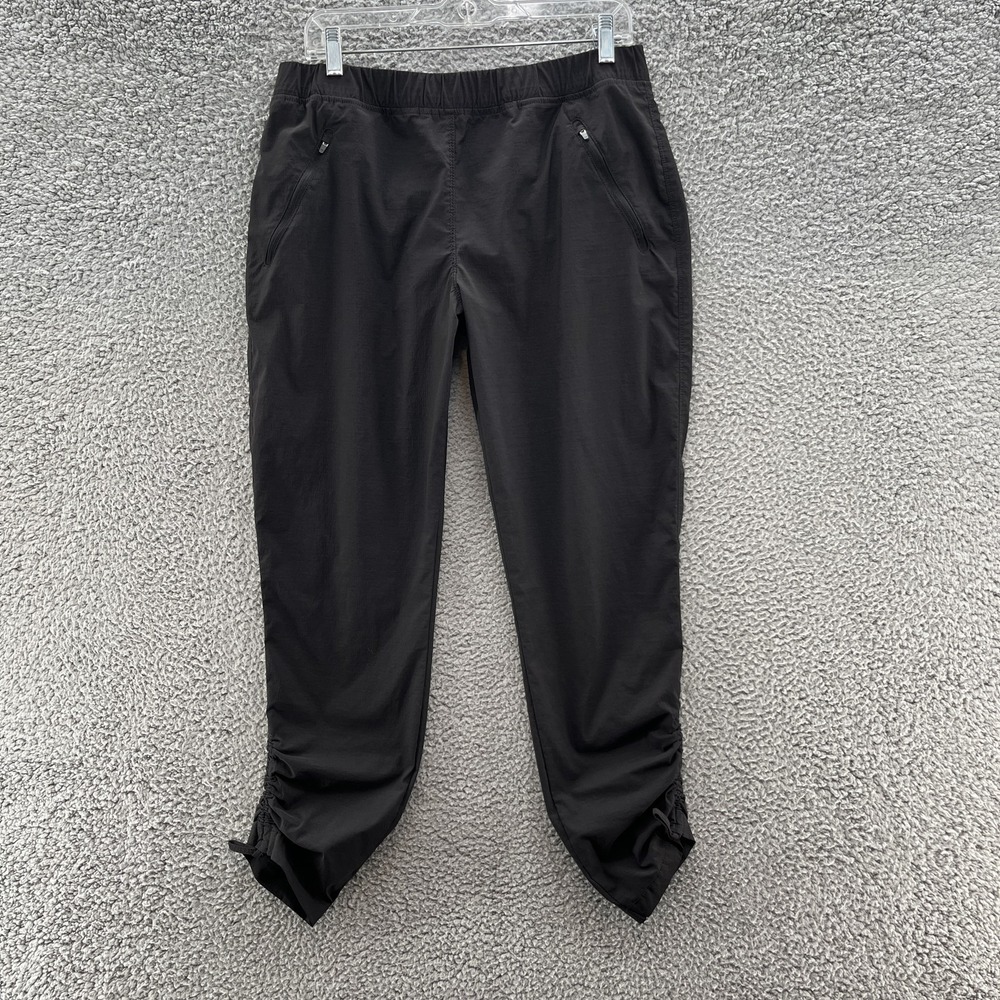 Gramicci Pants Womens 12 Black Stretch Nylon Ruched Ankle Hike Outdoor Pull On